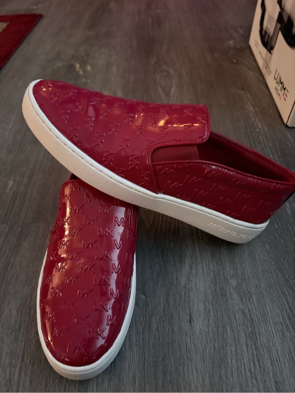 Michael Kors Patent Red Slip-On Loafers